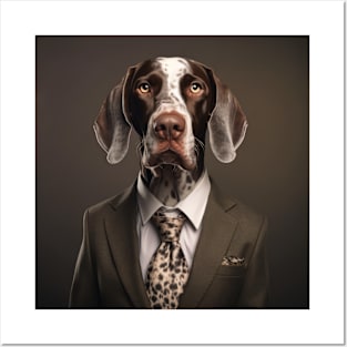 German Shorthaired Pointer Dog in Suit Posters and Art